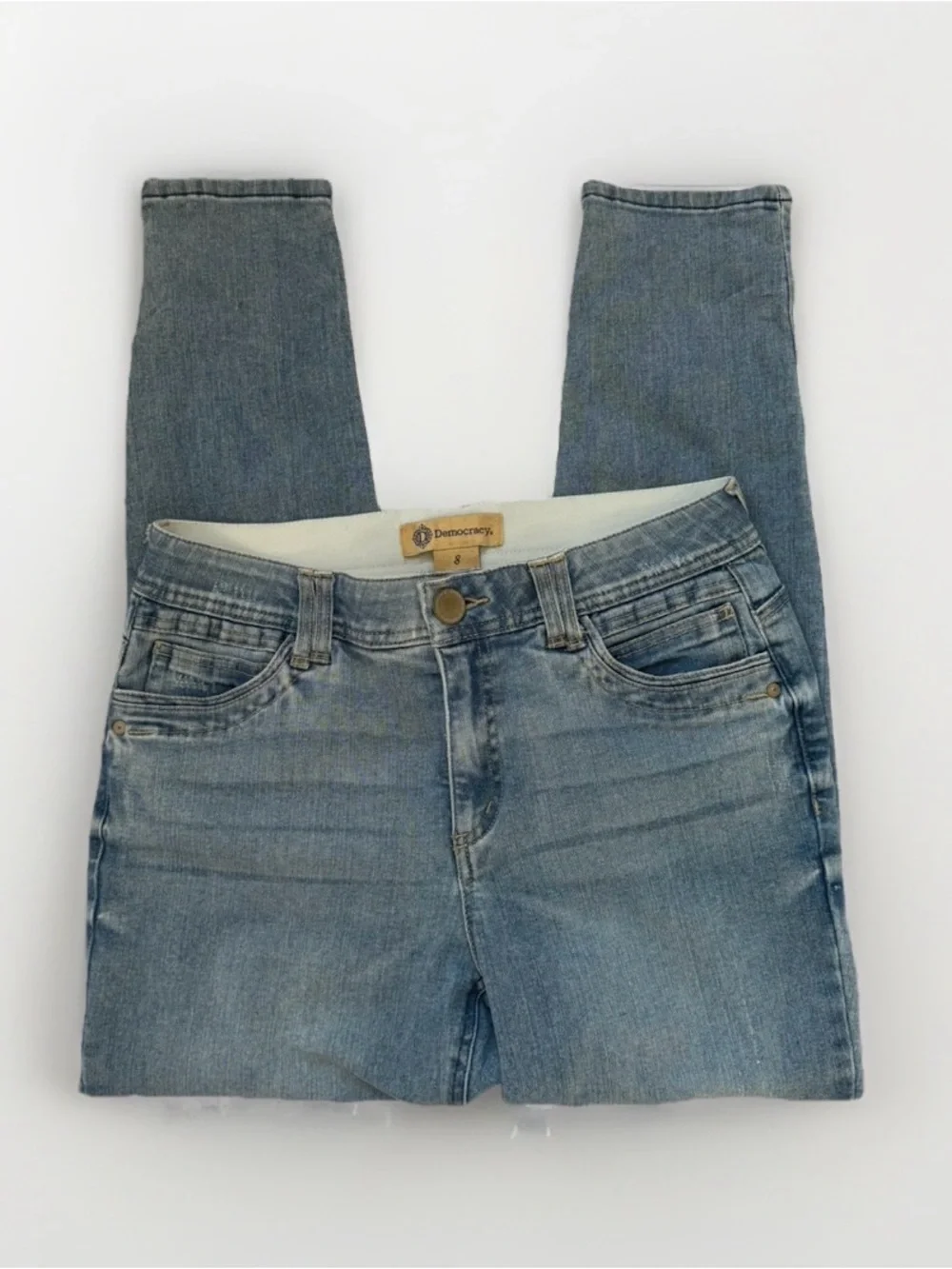 Democracy Ab Solution Jeans Size 8 Light Wash Skinny Denim Jeggings Stretch